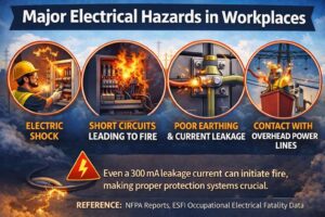 Major electrical hazards in workplaces